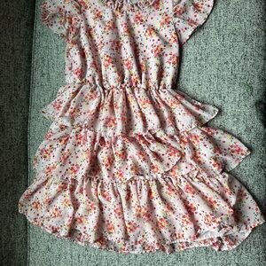 H&M Pink Floral Ruffle Dress